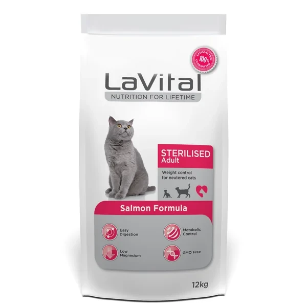 Lavital Sterilised Somonlu Kısırlaştırılmış Kedi Maması 12KG