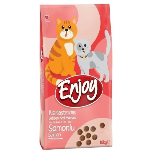 Enjoy Sterilised Somonlu Kısırlaştırılmış Kedi Maması 10KG