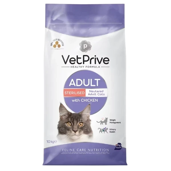 Vet Prive Tavuklu Kısırlaştırılmış Kedi Maması 10KG